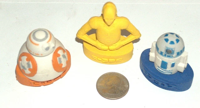 Star Wars Rebel Droidi C-3PO, BB-8 & R2-D2 Busto Action Figure Matita Topper VG
