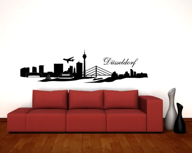 Samunshi Wandtattoo Düsseldorf Skyline Stadt 175cm Wandtatoo