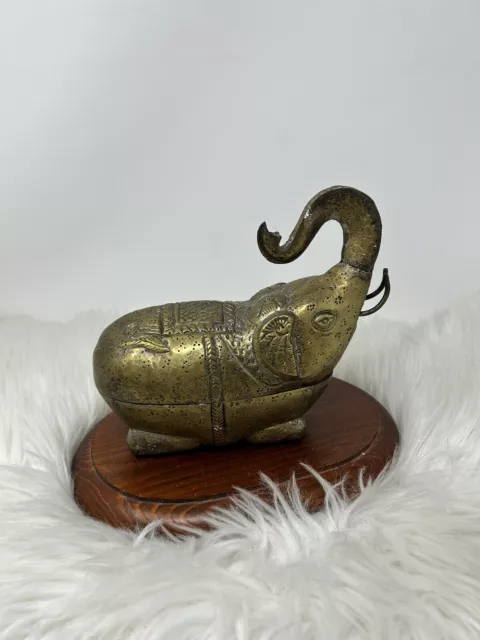Antique South East Asian Burmese Thai Silverplate Elephant Betel Box