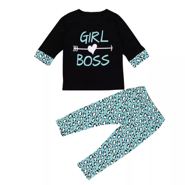 2PCS Toddler Kids Baby Girls Outfits T-shirt Tops Dress+ Jogginganzug Kinder 92 2