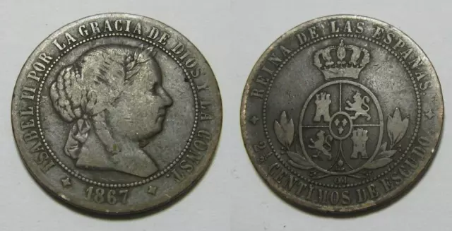 ZALDI2010 - Isabel II, 2 1/2 Cents Shield Kit 1867,