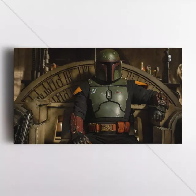 Boba Fett Poster Canvas Star Wars Mandalorian Fennec Throne Armour Art Print