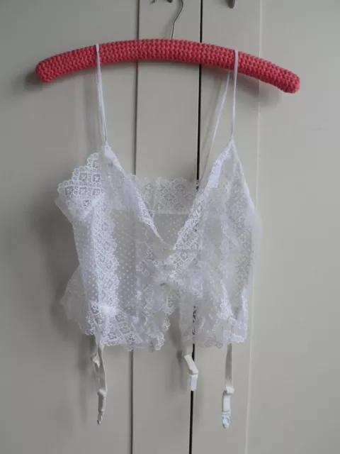 Reggiseno Basco Vintage con Sospensioni Piccolo Bianco Trasparente