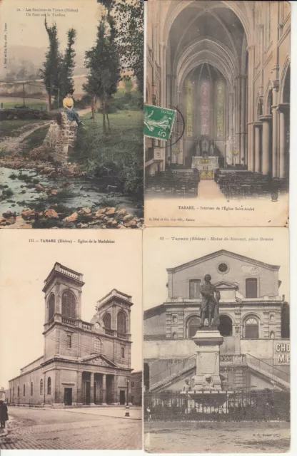 Lot de 4 cartes postales anciennes old postcards TARARE RHONE 5