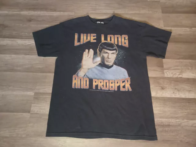 Vintage 2008 Star Trek Mr. Spock "Live Long And Prosper" Men's T-Shirt Medium