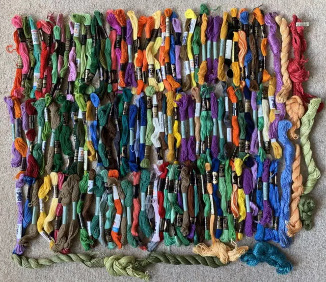 140 x Skeins Anchor, DMC, Coats etc Embroidery Cross Stitch Threads Cotton Floss