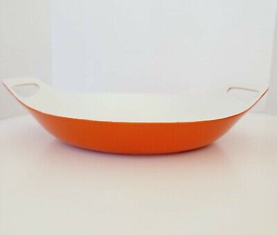 Copco Orange Paella Pan Skillet By Michael Lax Cast Iron Enamel 16 1/2” Vtg