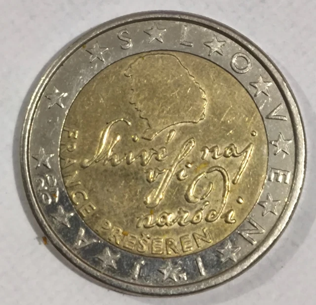 2 Euro Münze Slowenien 2007 France Preseren Wert PIÈCE DE 2 euros Slovenie 2007 "France Preseren" Poète Slovène. Hymne