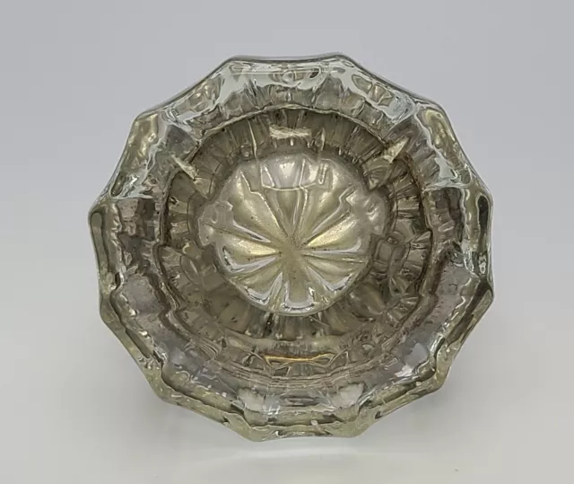 Vintage Crystal Door Knob 12 Point Faceted Glass Pretty Center Medallion