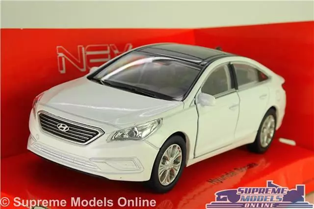 Hyundai Sonata Model Car White 1:38 Scale Welly Nex Opening Parts K8