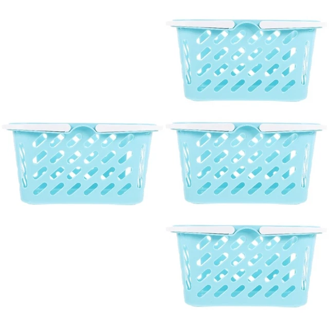 Lot De 4 Paniers De Rangement En Plastique 16x13x9 Cm – Couleurs Variées, Idéal Pour Enfants Et Bureau