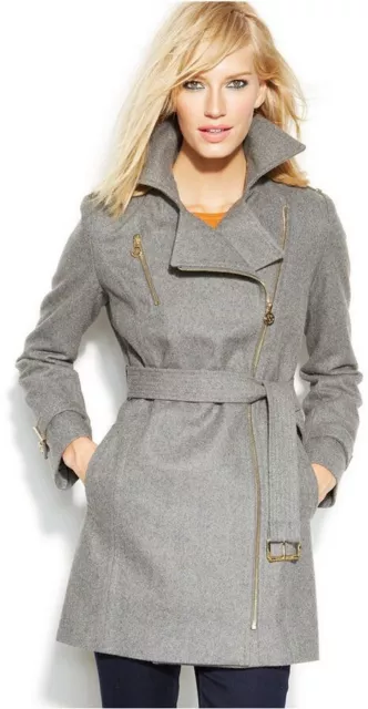 MICHAEL KORS GREY Belted Coat New Size US XL Wool Blended RRP 275.00 79.99 PicClick UK