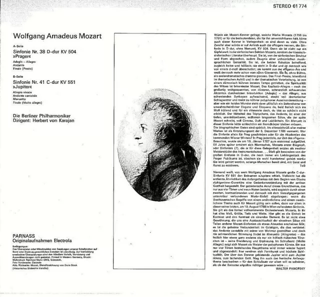 Mozart,Herbert De Karajan,Berliner Philharmonique ‎– Symphonie D-Dur Kv 504 " P 2