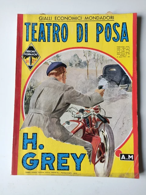 Giallo Mondadori, Teatro di Posa, nr.185 del 23 Marzo 1941, fascismo, raro.