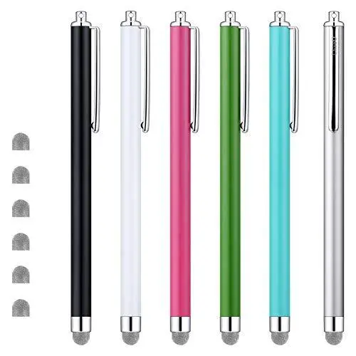 Stylus Pens for Touch Screens, Mesh Fiber Capacitive Stylus (6-Pack), with 6 ...