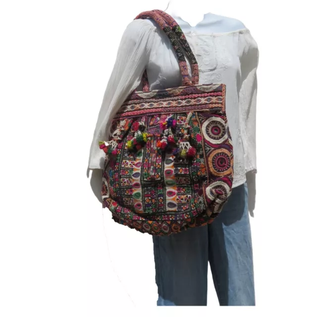 Bolso Banjara | Auténtico | Gitano | Bolso de mano grande | Hombro | Boho | Bohemio | Años 60 | Borlas