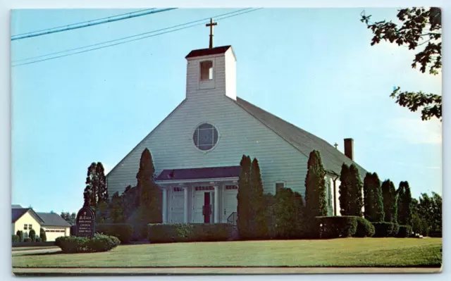 MISQUAMICUT, Rhode Island RI~ST. CLARE'S CHURCH Washington County 1960s Postcard