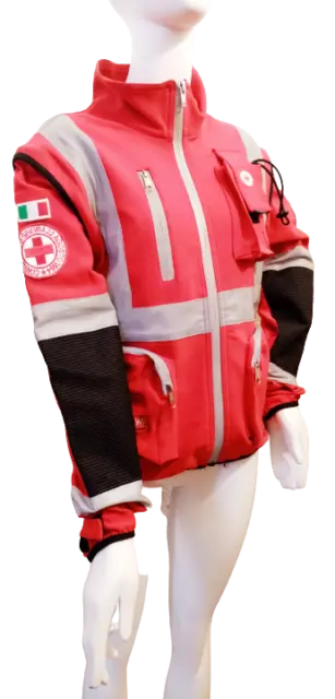 Giubbino Croce Rossa Elasticizzato Divisa Cri Operativa Gilet Soccorso