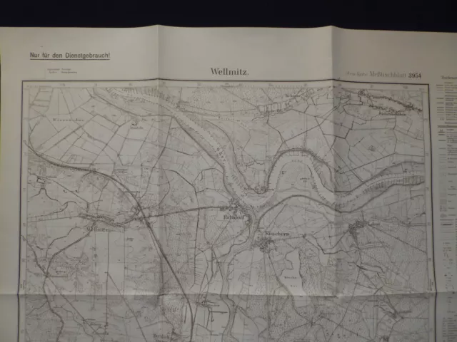 Landkarte Meßtischblatt 3954 Wellmitz i.d. Neumark, Crossen, Guben, von 1938 2