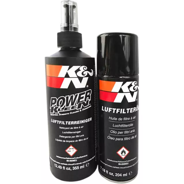 Kit de Nettoyage Filtre à Air Sport Coton Kn k&N Détergent 355ml Huile 204ml