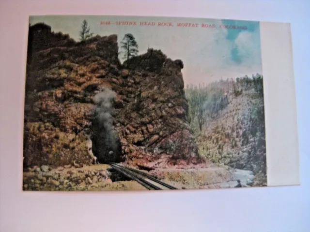 Vintage Sphinx Head Rock Moffat Road Colorado Railroad Mining Postcard