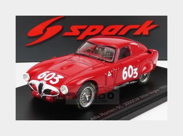 Miniature Spark 1/43 Alfa Romeo 6C 3000CM – Mille Miglia 1953 – N°602