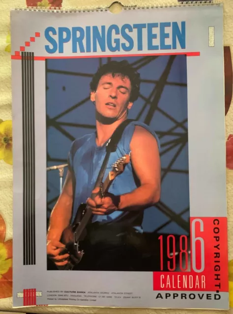 Bruce Springsteen 1986 Calendario-Cm.30X42-Copyright Approved Culture Shock