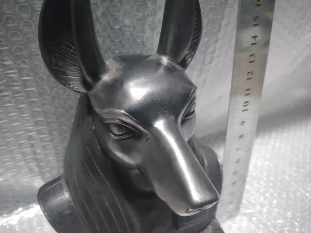 God  Anubis Egyptian God of afterlife Handmade  Head Statue of Black stone 2KG