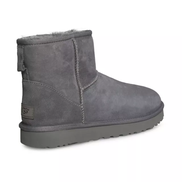 UGG CLASSIC MINI Ii Grey Suede Sheepskin Winter Women's Boots Size Us 9 ...