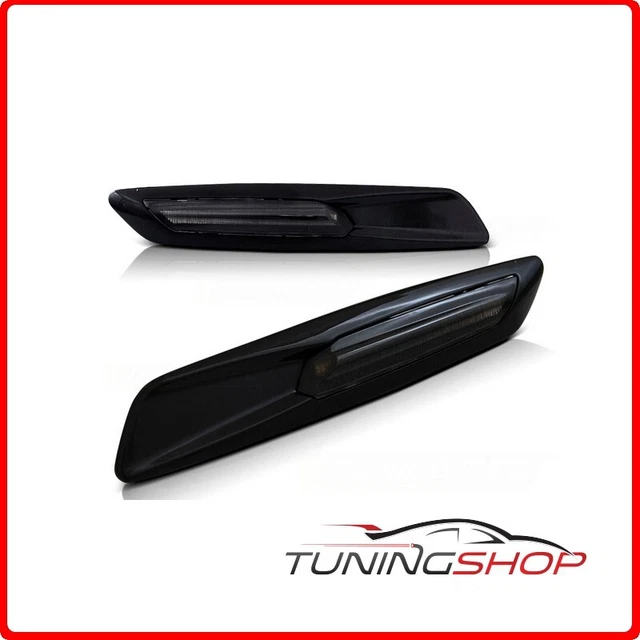 Kbbm34 Coppia Di Frecce Laterali Bmw E60/ E90/ E92/ E82 Led F10 Style Smoke Glos