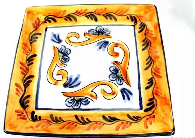 Seville Hand Painted Toledo Spain Tapas Bread Plate 7 3/4" Warm Earth Tones