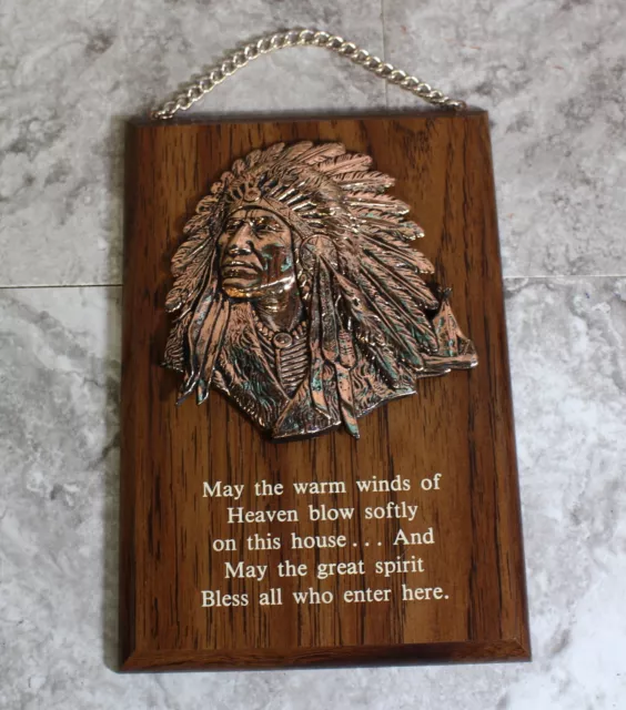 Native American Indian Wisdom Wall Plaque Western Folk Art "May The Warm Winds..