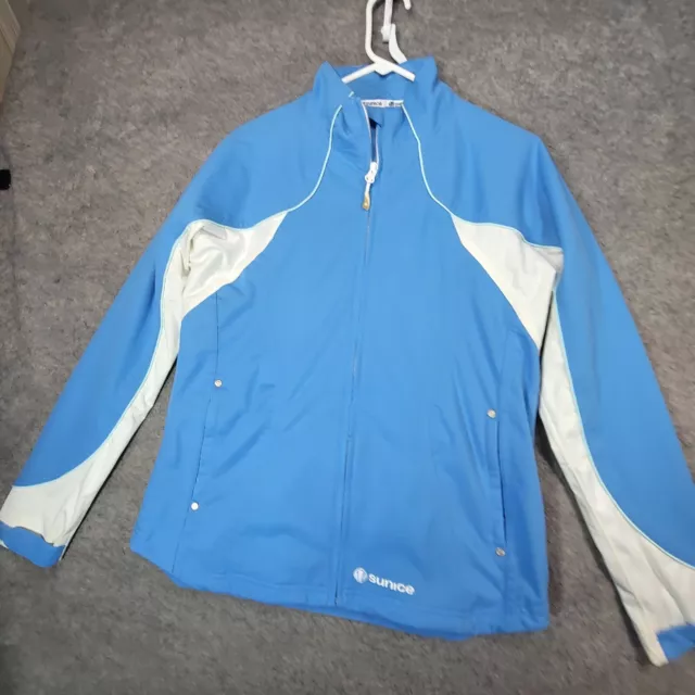 Sunice Jacket Womens Medium Blue Golf Full Zip Windbreaker Typhoon Adjustable