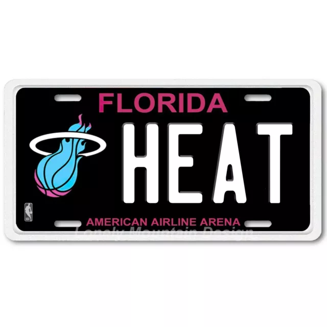 Miami Heat Florida State Custom Art FLAT Aluminum Novelty Auto License Tag Plate