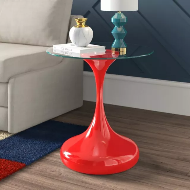 Hourglass Side End Lamp Coffee Table - MODERN DESIGNER, BLACK, WHITE, RED