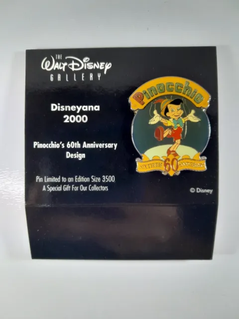 Disneyana 2000 Disney Gallery Pin Pinocchio 60th Anniversary Design LE 3500