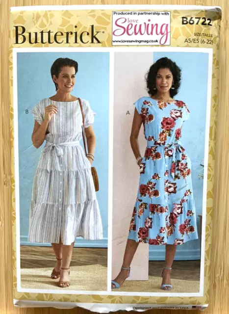 Butterick sewing pattern B6722 ladies dress sizes 6 - 22 NEW & UNCUT