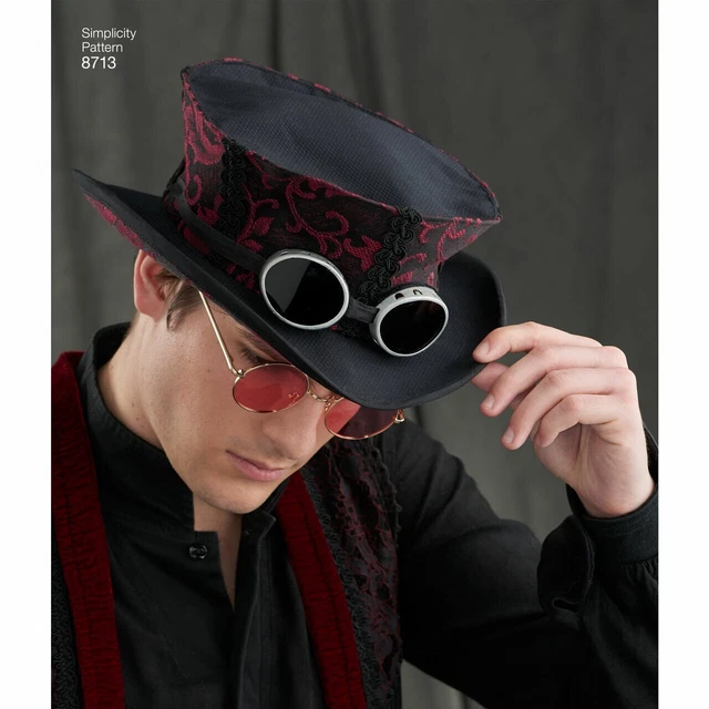 SIMPLICITY 8713 ARKIVESTRY Sewing Pattern Costume Hats Top Hat Pirate