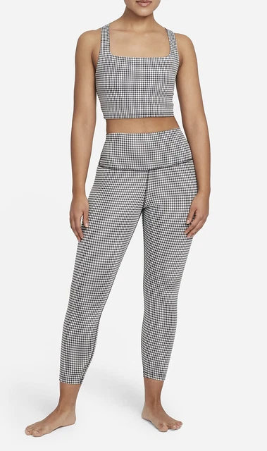 Nike Yoga Women's High-Waisted Crop Gingham Leggings And Tank Top Size XS New