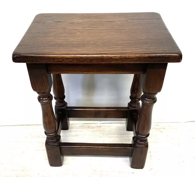 Vintage JAYCEE Antique Style Oak Joint Stool / Occasional Table / Lamp Stand