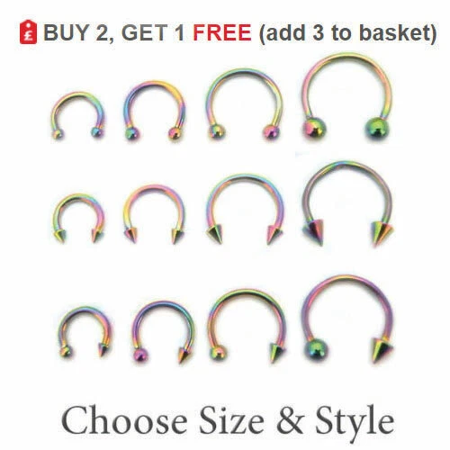 16G 14G Tanio Circolare Bilanciere A Ferro Di Cavallo Setto Cerchio Dell'orecchio Trago Elica Lobo Orecchino Anello Del Capezzolo Genale Penetrante Gioielli Per Il Corpo - Foto 7