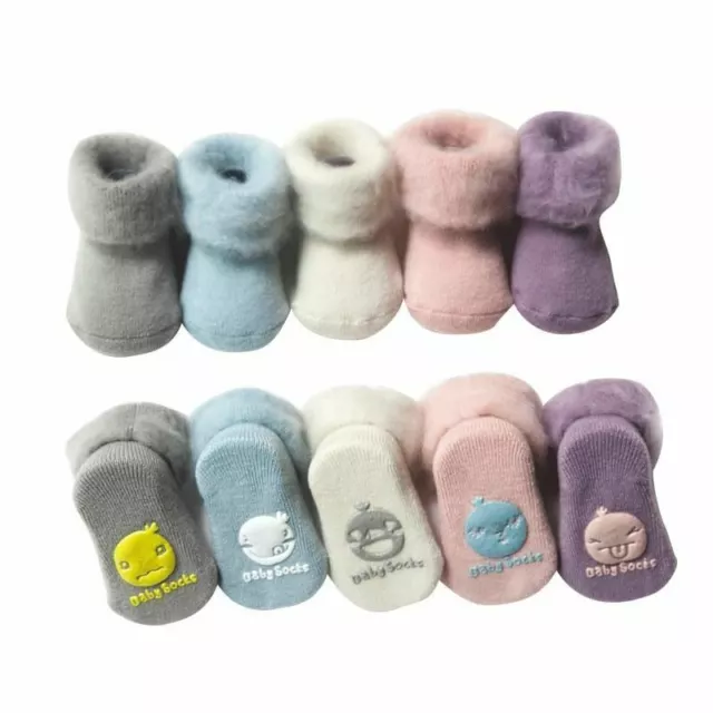 Paire Bébé Hiver Épais Terry Chaussettes Chaud Nouveau Né Garçon Fille Mignon