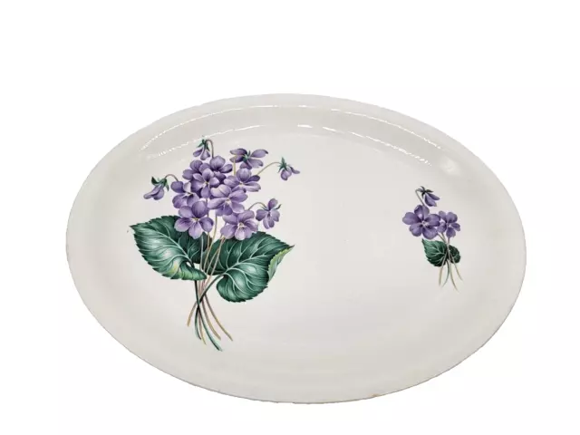 HOMER LAUGHLIN DEBUTANTE USA Violets Oval Serving Platter ~ 13.5"x11"