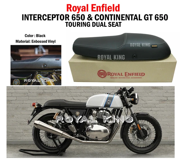 Siège Double Personnalisé Pour Royal Enfield Interceptor 650 - Noir Rembourré - Neuf