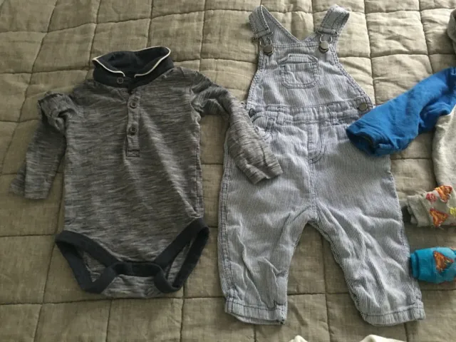 Baby boys 3-6m bundle sweatshirt hoodie dungarees bodysuit M&S Mothercare NEXT 2