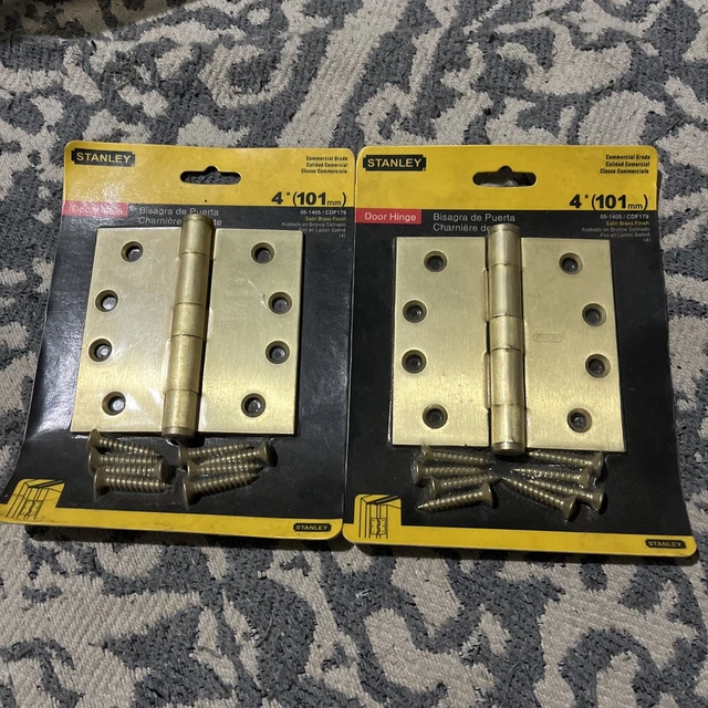 Stanley 4" Door Hinge Heavy Duty Commercial Grade Security Gate Storage Brass 2