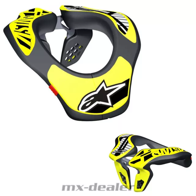 Alpinestars Kinder Youth BNS gelb Bionic Neck Support Neck Brace Nackenschutz