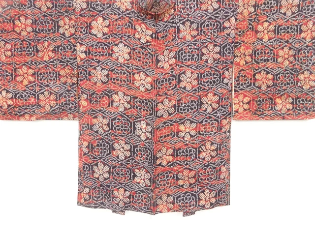 6659121: Japanese Kimono / Vintage Haori / All Shibori / Kikko Pattern