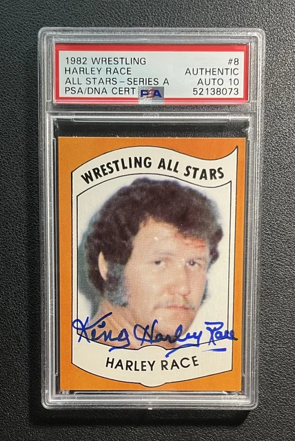 1982 Wrestling All-Stars Harley Race Signed PSA/DNA 10 Auto Grade Full PSA Label