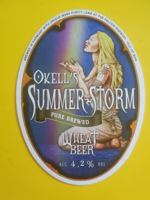 OKELL'S Brauerei SOMMERSTURM Echt Ale Bierpumpe Clip Abzeichen vorne Isle Of Man